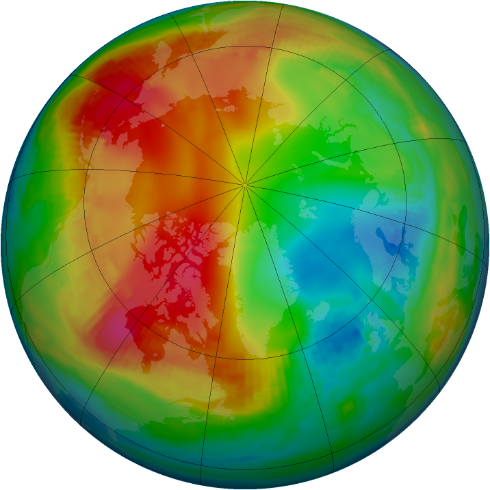 Arctic ozone map for 17 January 1987